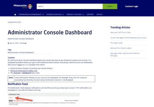 
                            6. Administrator Console Dashboard | Mimecaster Central
