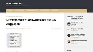 
                            2. Administrator Passwort Gambio GX vergessen | Homeverdienst