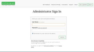 
                            11. Administrator Sign In - EchoSpan