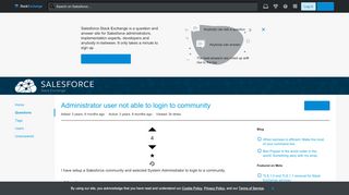 
                            11. Administrator user not able to login to community - Salesforce ...