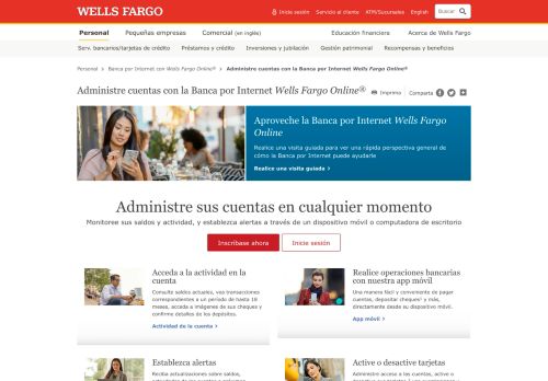
                            2. Administre cuentas con la Banca por Internet Wells Fargo Online®