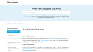 
                            3. Administrer din konto – Optimalprint