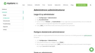 
                            3. Administrere administratorer - Mystore.no