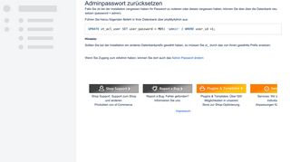 
                            1. Adminpasswort zurücksetzen - xt:Commerce Handbuch (DE) - xt ...