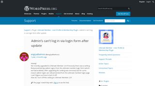 
                            9. Admin's can't log in via login form after update | WordPress.org