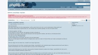 
                            2. Admins unsichtbar machen - phpBB.de