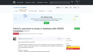 
                            3. Admin's username is empty in database after MODX installation · Issue ...
