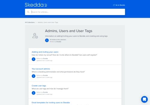 
                            4. Admins, Users and User Tags | Skedda Support