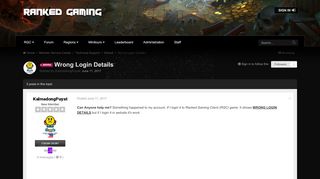 
                            1. [admins] Wrong Login Details - Solved - Ranked Gaming Board