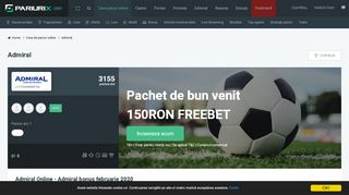 
                            6. Admiral - incaseaza 50RON FREEBET fara depunere! - PariuriX.com