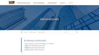 
                            13. AdmiralDirekt: Adresse & Versicherungs-Portrait (Details)