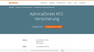 
                            11. AdmiralDirekt Kündigungsadresse und Kontaktdaten - Aboalarm