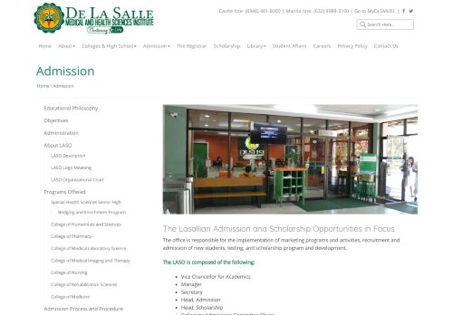 
                            6. Admission - Academics De La Salle Medical and Health Sciences ...