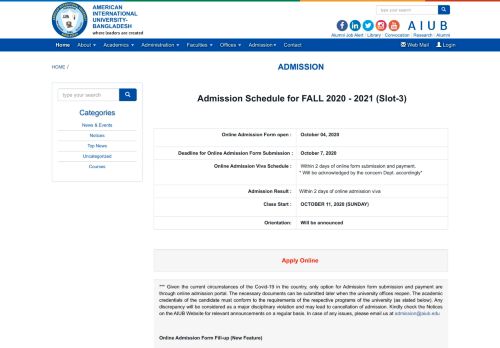 
                            3. Admission | American International University-Bangladesh (AIUB)