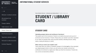 
                            11. Admission and (de)enrolment | Student / library card | (International ...