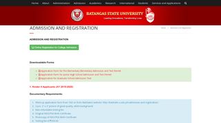
                            7. Admission and Registration – Batangas State University