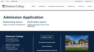 
                            7. Admission Application - Elmhurst College