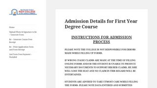 
                            11. Admission Details for First Year Degree Course – Rizvi E ...