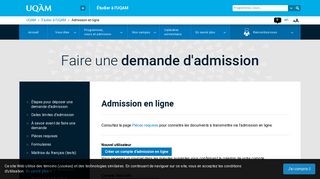 
                            3. Admission en ligne | Étudier à l'UQAM