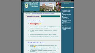 
                            10. Admission Fall 2018 - Ahsanullah University of Science & Technology