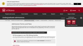 
                            4. Admission forms and tools | Undergraduate admissions ... - uOttawa