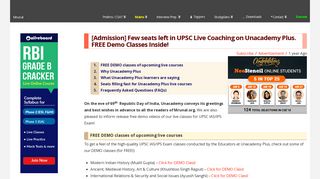 
                            7. [Admission] Free Demo Classes of Unacademy Plus LIVE Coaching ...