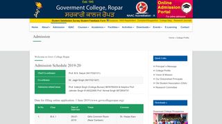 
                            5. Admission - Govt College Ropar
