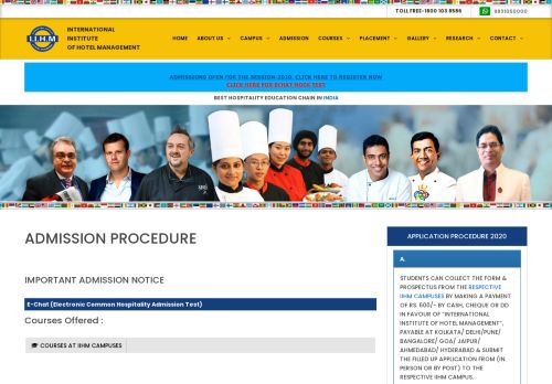 
                            2. Admission procedure - IIHM