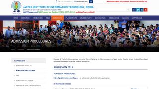 
                            9. Admission Procedures | Jaypee Institue of information Technology