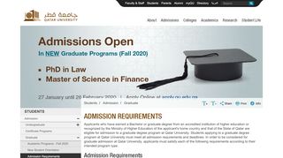 
                            11. Admission Requirements | Qatar University
