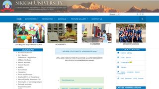 
                            2. Admission - Sikkim University