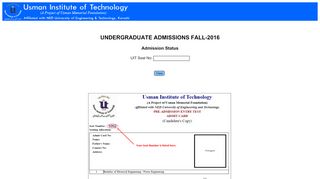 
                            2. Admission Status - UIT Student Portal