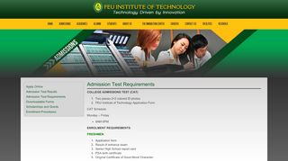 
                            13. Admission Test Requirements | FEU Institute of Technology