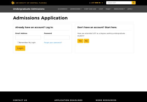 
                            4. Admissions Application | Undergraduate Admissions Application | UCF
