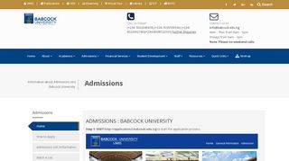 
                            3. Admissions | Babcock University