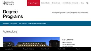 
                            2. Admissions | Columbia | Graduate School of Arts ... - Columbia GSAS