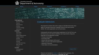 
                            10. Admissions - Columbia University Department of Astronomy