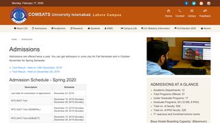 
                            2. Admissions - COMSATS Lahore - COMSATS University ...