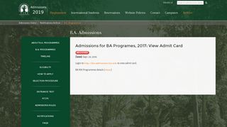 
                            11. Admissions for BA Programes, 2017: View Admit ... - Admissions-TISS