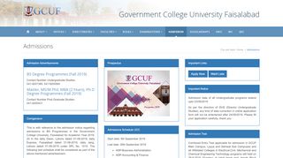 
                            5. Admissions | GCUF - Government College University ...