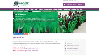 
                            2. Admissions / Home - Covenant University