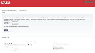 
                            13. Admissions Login - New User - UAEU eServices