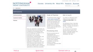 
                            3. Admissions - Nottingham Trent University