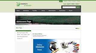 
                            2. Admissions Page - University of Karachi