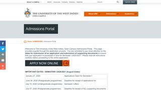 
                            6. Admissions Portal | www.open.uwi.edu - UWI Open Campus - The ...