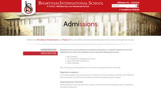 
                            3. Admissions Procedure - Bhartiyam International School