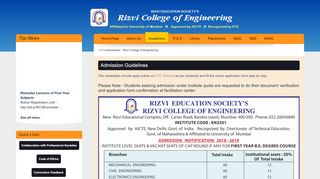 
                            3. Admissions - Rizvi College of Engineering - Rizvi Education Society