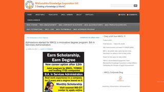 
                            8. Admissions started for MKCL's innovative degree program: BA in ...