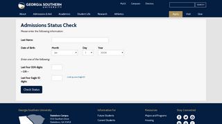 
                            10. Admissions Status Check | Georgia Southern University