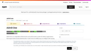 
                            4. admit-one - npm
